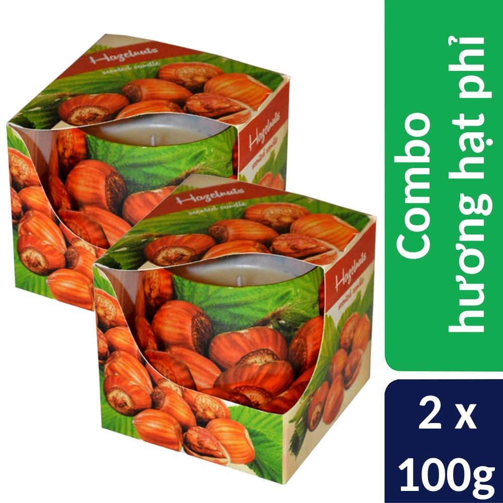 Combo 2 ly nến thơm tinh dầu Admit Hazelnuts 100g - hương hạt phỉ, nến trang trí, thơm phòng, thư giãn, khử mùi