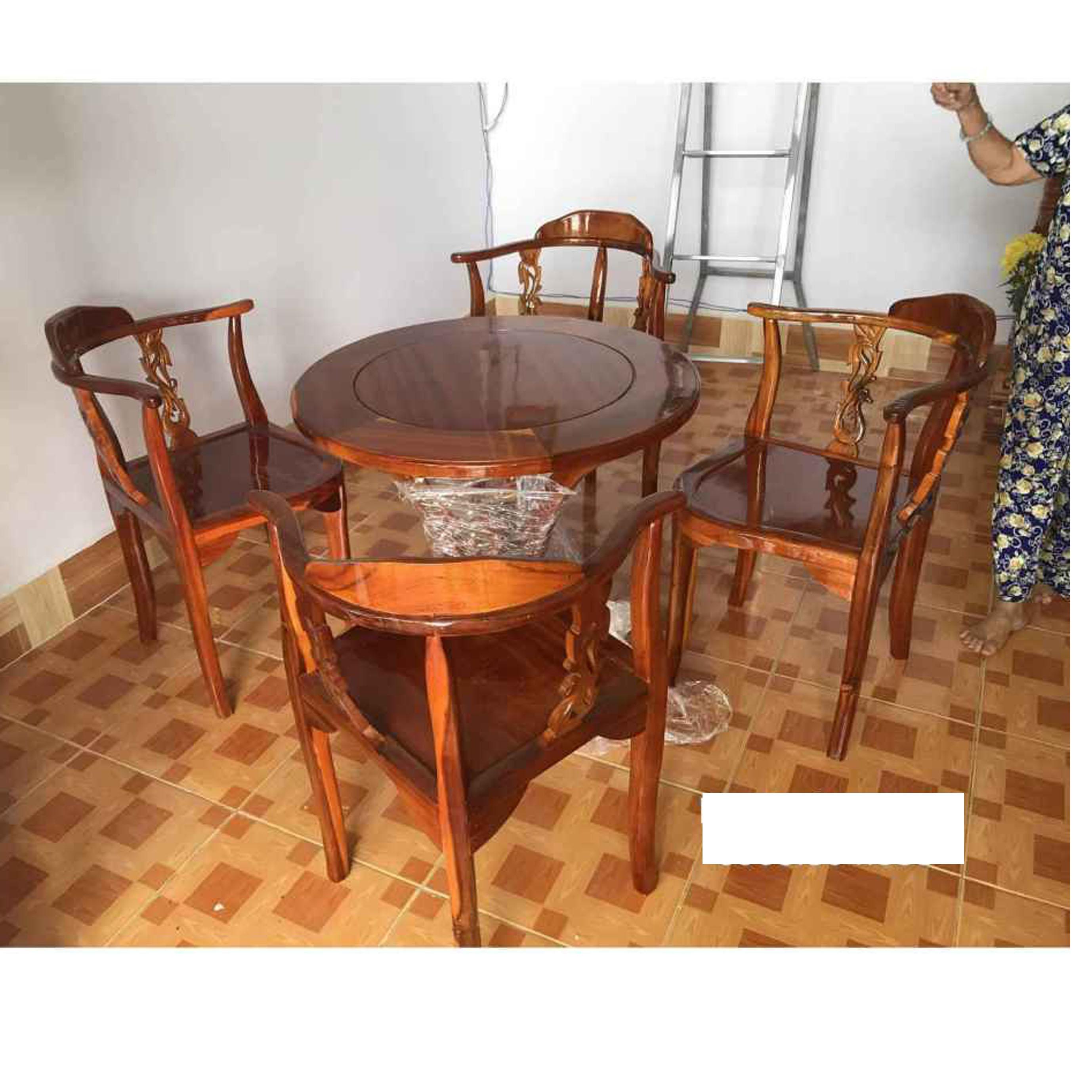 Bộ Bàn Trà  4 Ghế Gỗ Tràm Bông Vàng Màu Cánh, gián  Bộ Bàn Ghế Phòng Ngủ Khách Sạn , Bàn Uống Trà 4  Ghế