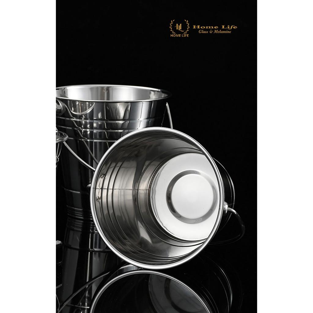 Xô Đá Quai INOX - XÔ ƯỚP LẠNH CHẤT LIỆU INOX KHÔNG GỈ - KHÔNG BẠC MÀU