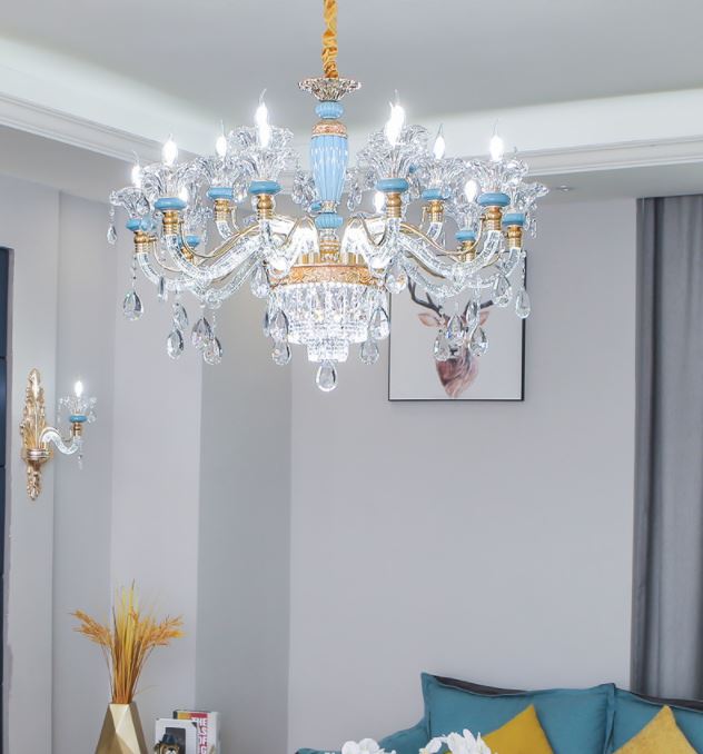 Đèn chùm FIONA hiện đại loại 15 tay trang trí nội thất sang trọng - kèm bóng LED .