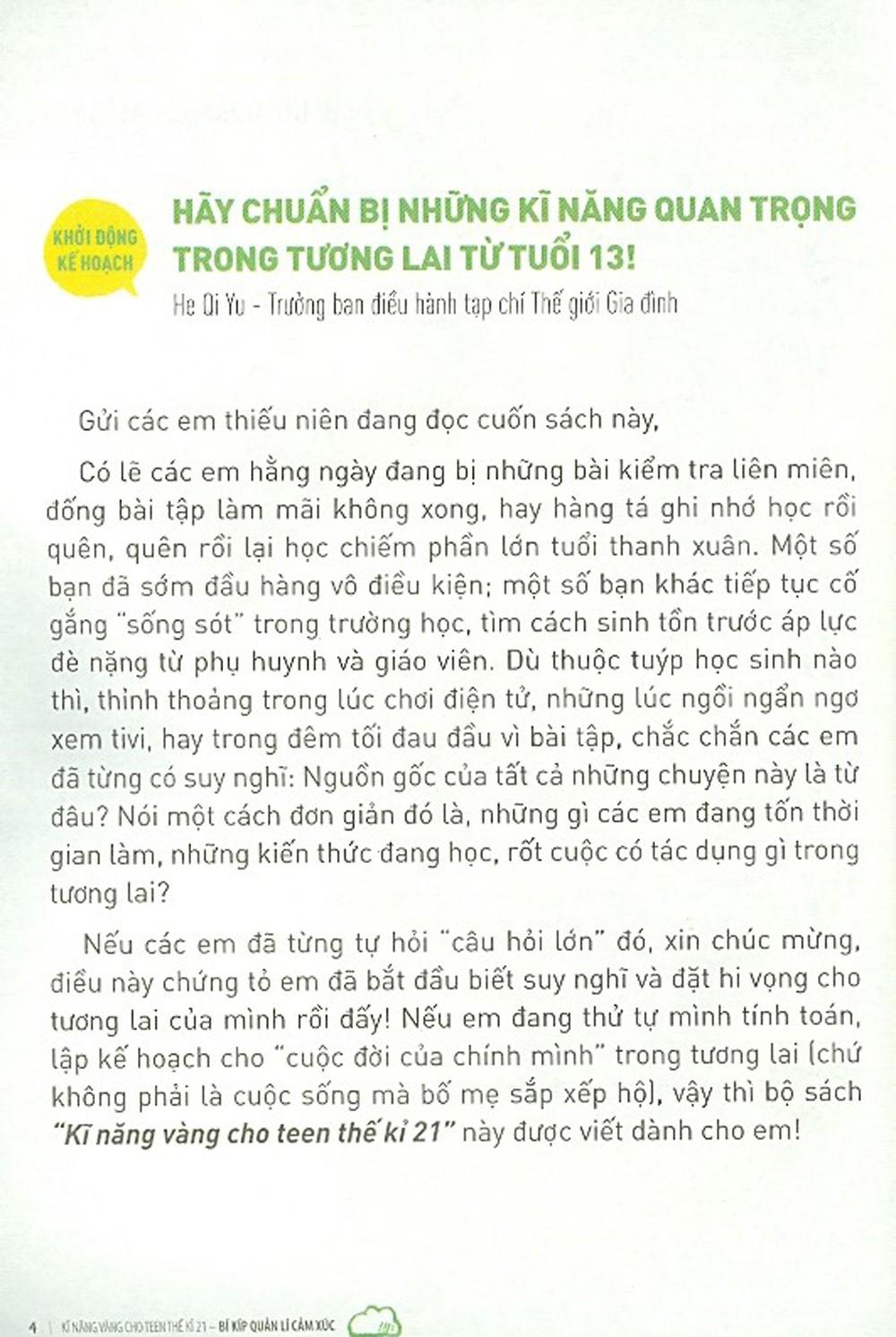 Kĩ Năng Vàng Cho Teen Thế Kỉ 21 - Bí Kíp Quản Lí Cảm Xúc (Tái Bản 2024)