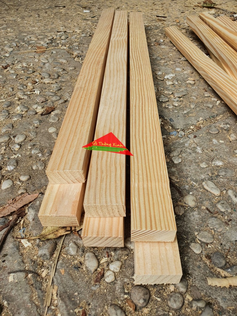 Thanh gỗ thông vuông 2x3cm, dài 80cm bào láng 4 mặt đẹp dùng làm khung sườn, làm xương, trang trí