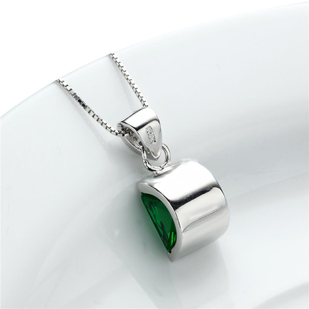 Green Gemstone Pendant Valentines Day Gift 925 Sterling Silver Necklace
