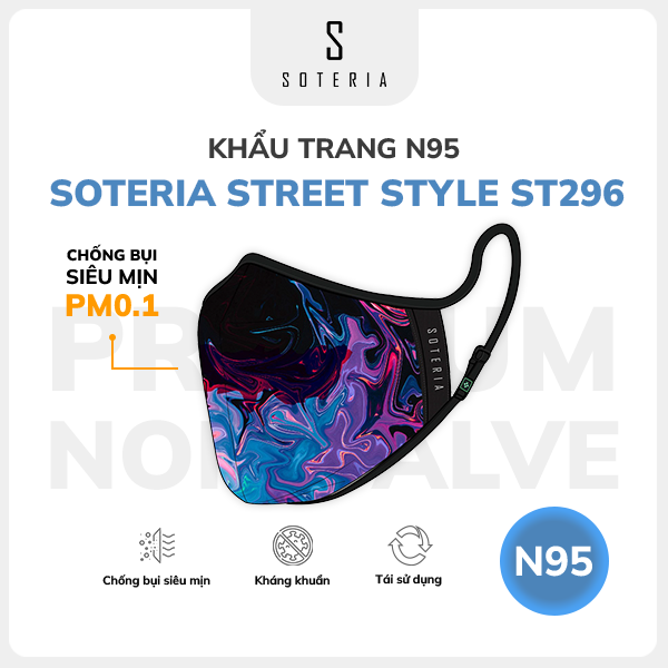 Khẩu trang thời trang Soteria Street Style ST296 - N95 lọc 99% bụi mịn 0.1 micro