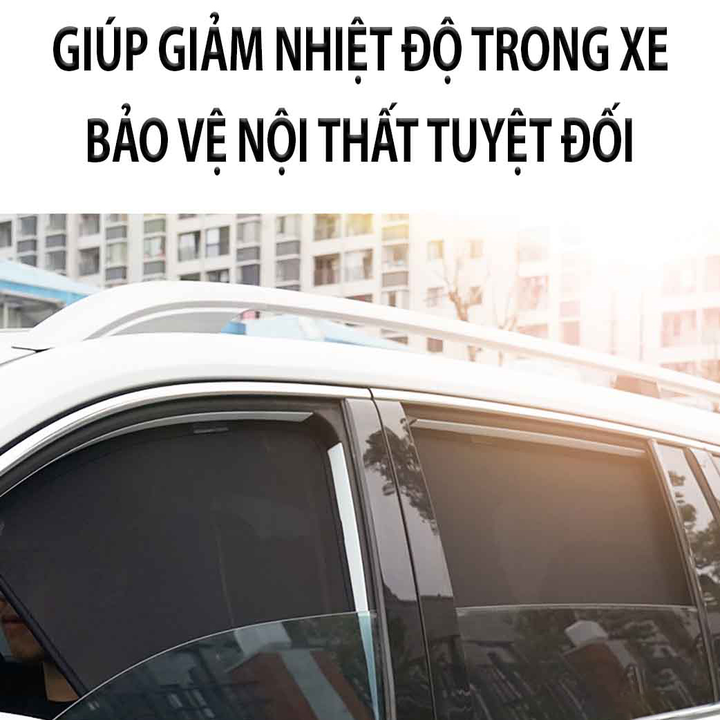 Bộ rèm che nắng ô tô nam châm theo xe BRIO - Hàng Chính Hãng - Quà tặng cây thông thơm treo xe