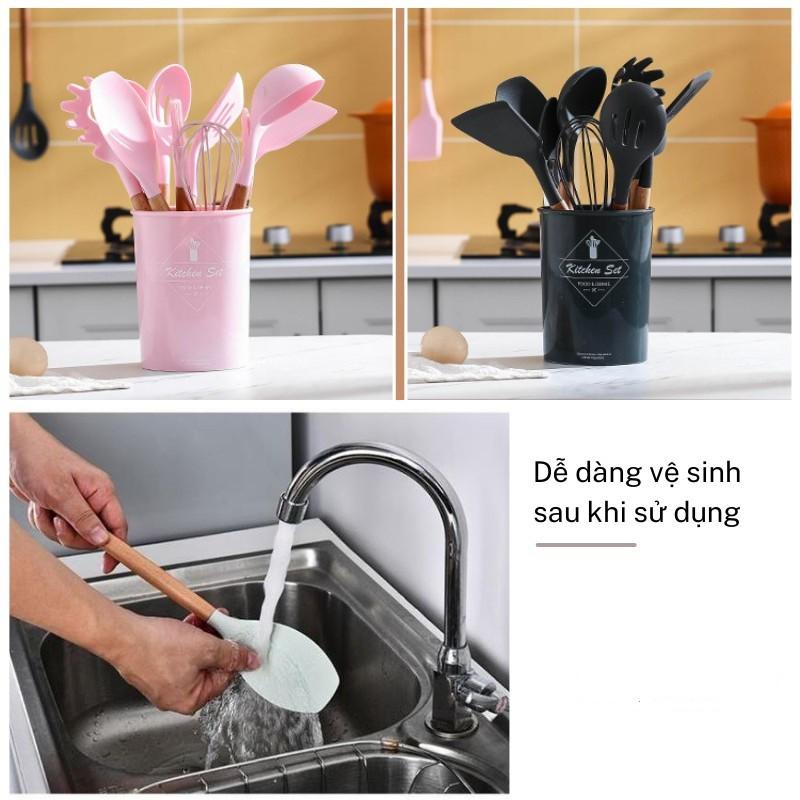 Bộ Dụng Cụ Nấu Ăn Nhà Bếp Làm Bánh Combo Set 11 Dụng Cụ Silicon Chịu Nhiệt Cao An Toàn - CBBEP11