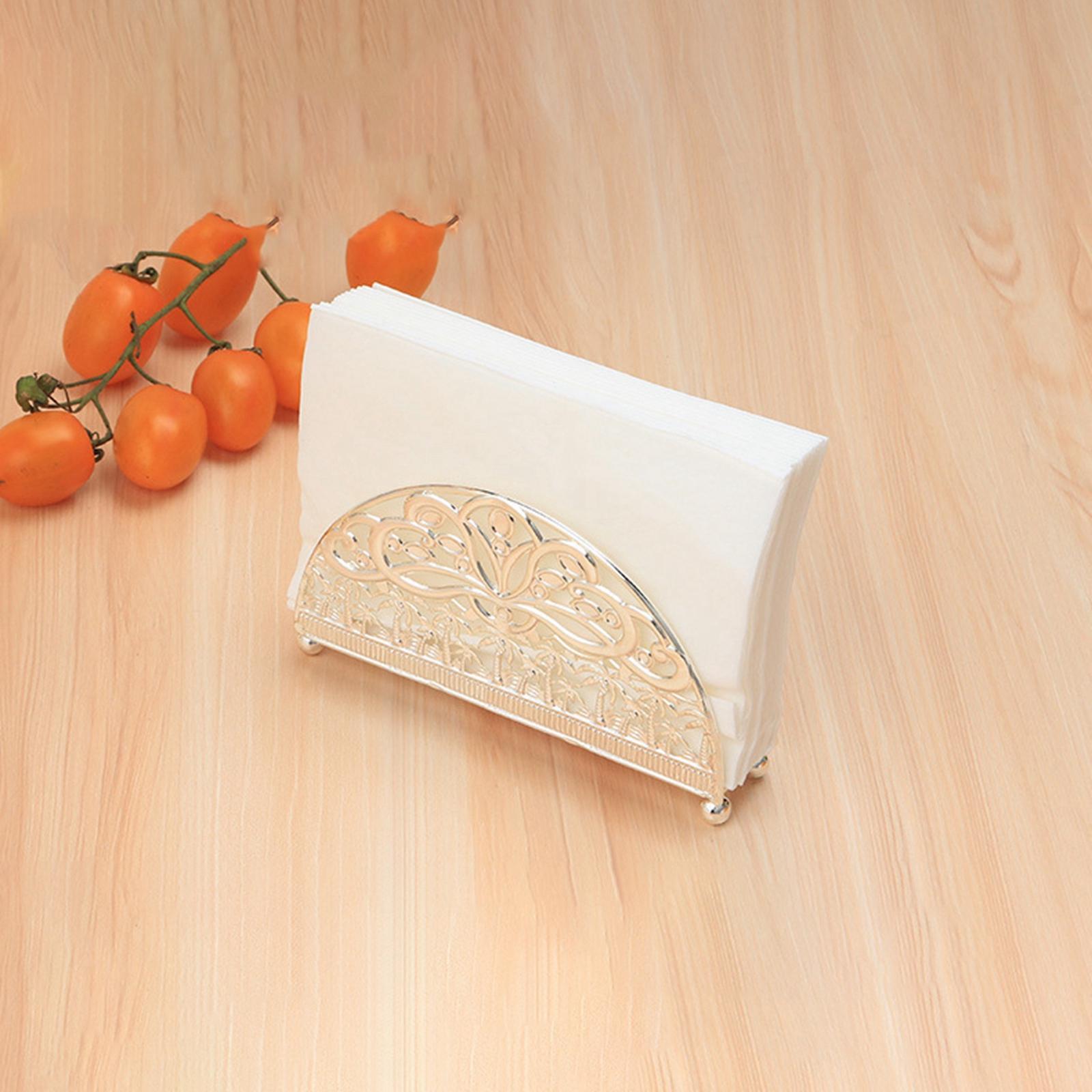 Iron Restaurant Paper Rack Tissue Rack Cafe Paper Towel Dispenser Storage Golden