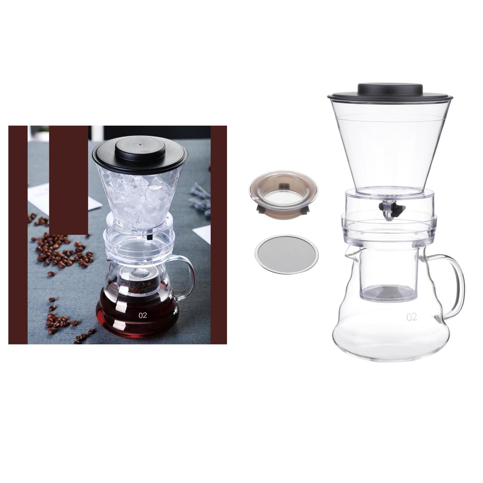 Ice Drip Coffee Dripper Pot w/ Filter & Handle Coffee Kettle Home