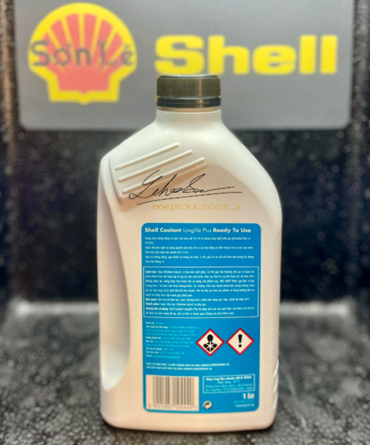 Nước giải nhiệt Shell cao cấp, nước mát Shell Coolant. 1L (nước màu hồng cao cấp)