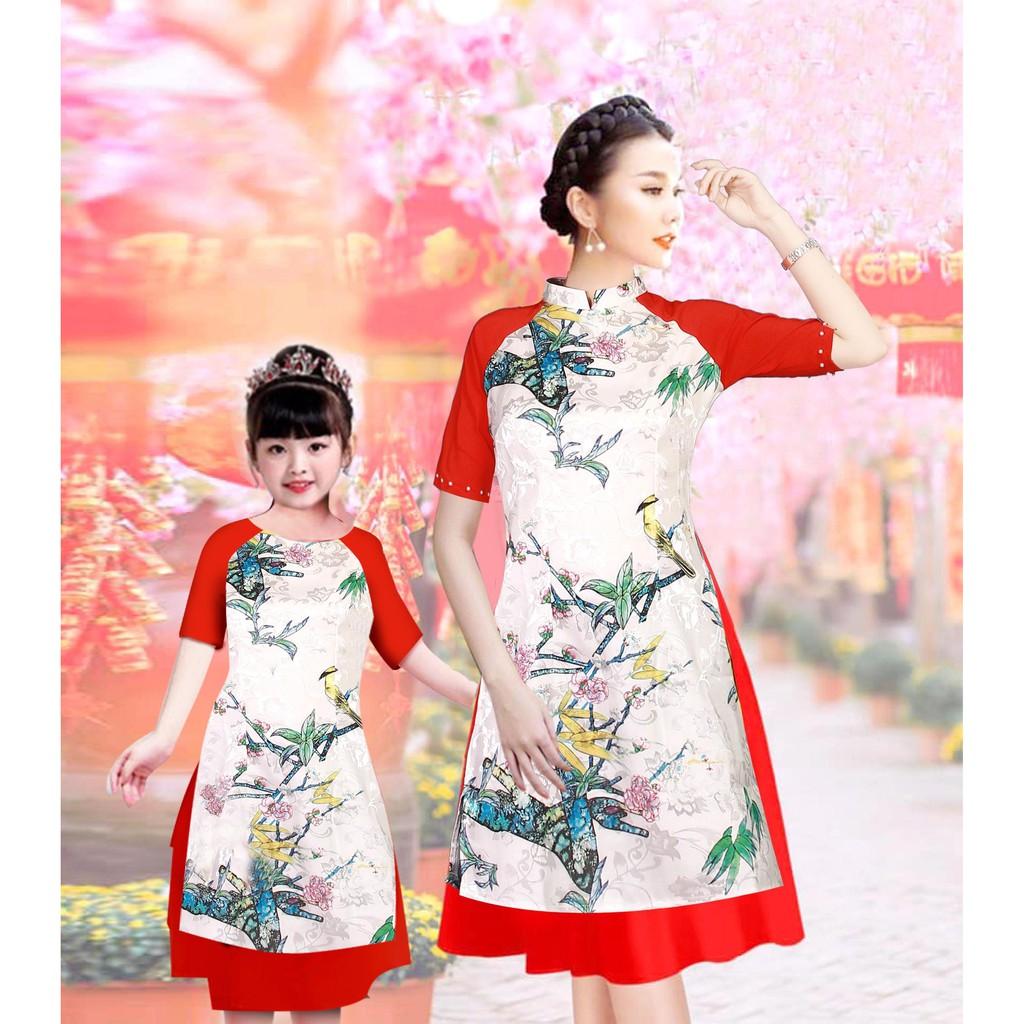 Combo 5 bộ áo dài cách tân mẹ và bé