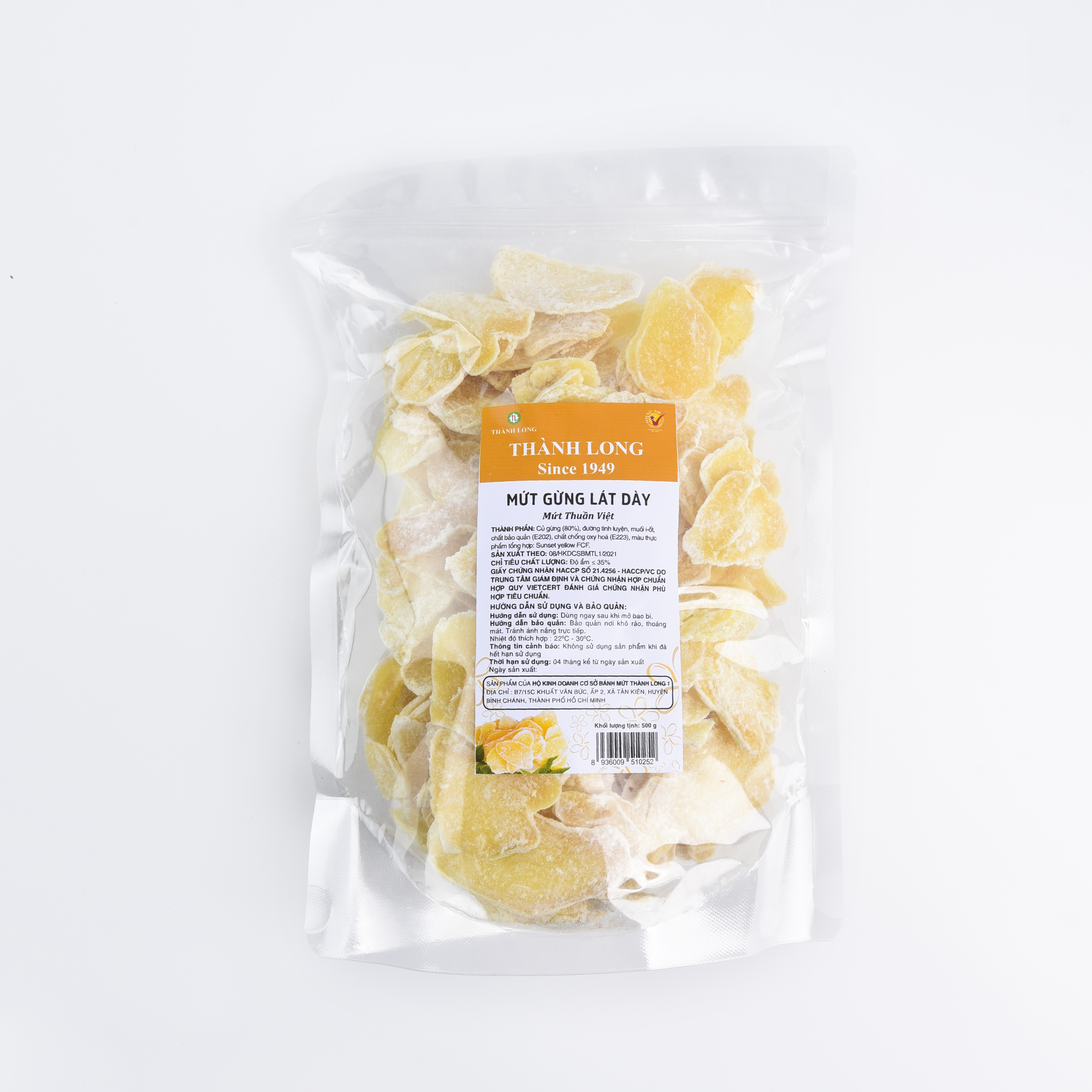 MỨT GỪNG SẤY KHÔ THÀNH LONG 500G