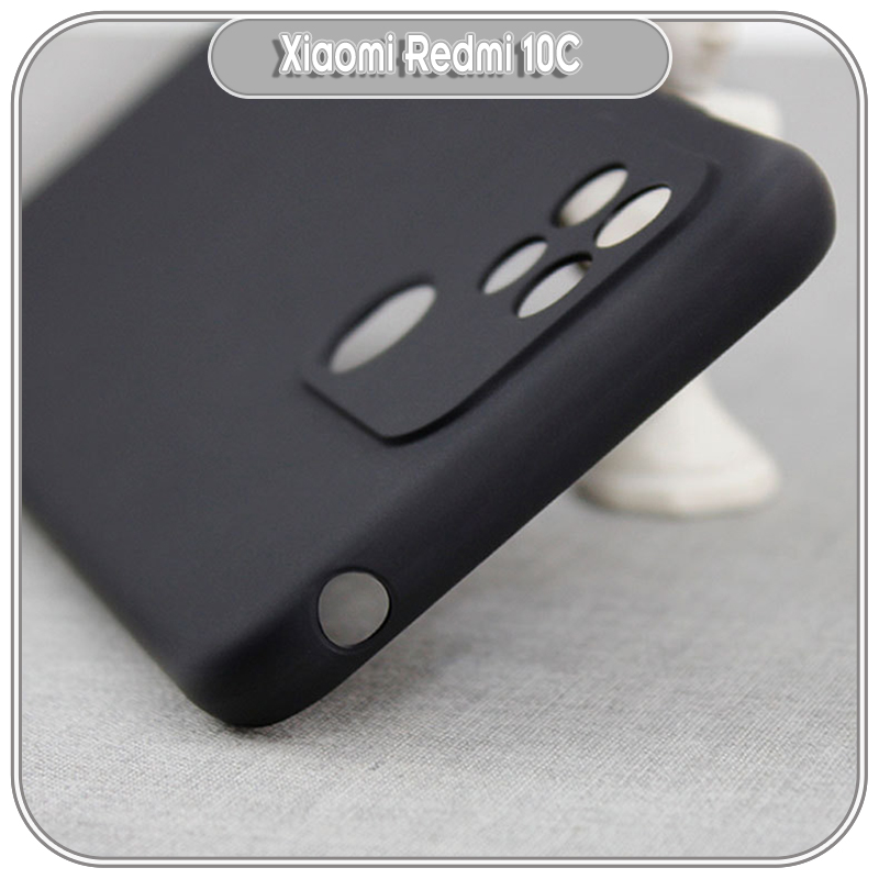 Ốp lưng TPU dẻo đen nhám cho Xiaomi Redmi 10C che Camera