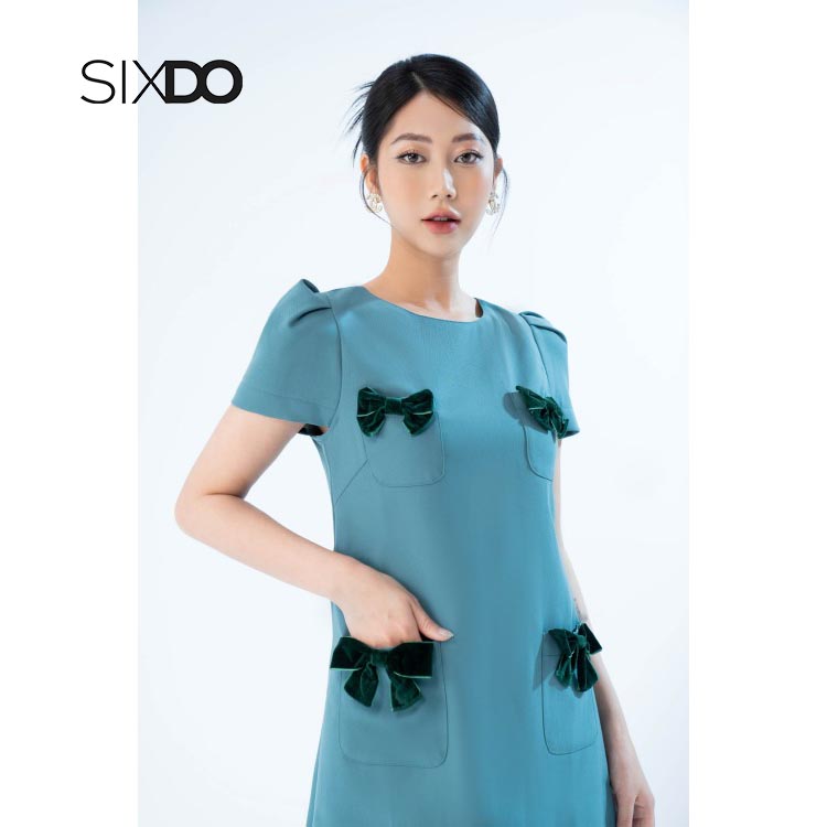 Đầm suông midi nơ thời trang SIXDO