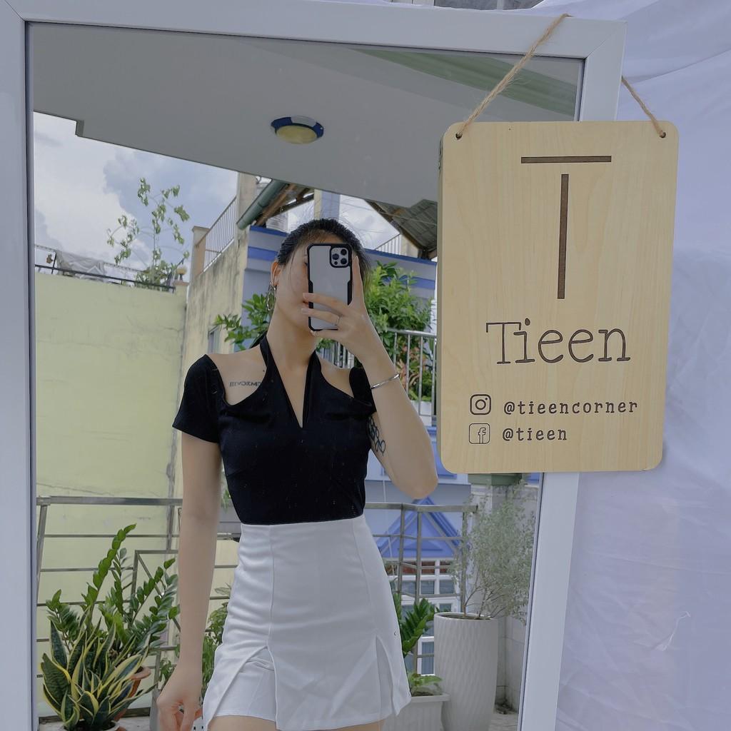 Áo croptop bẹt vai nơ buộc nhiều kiểu cá tính