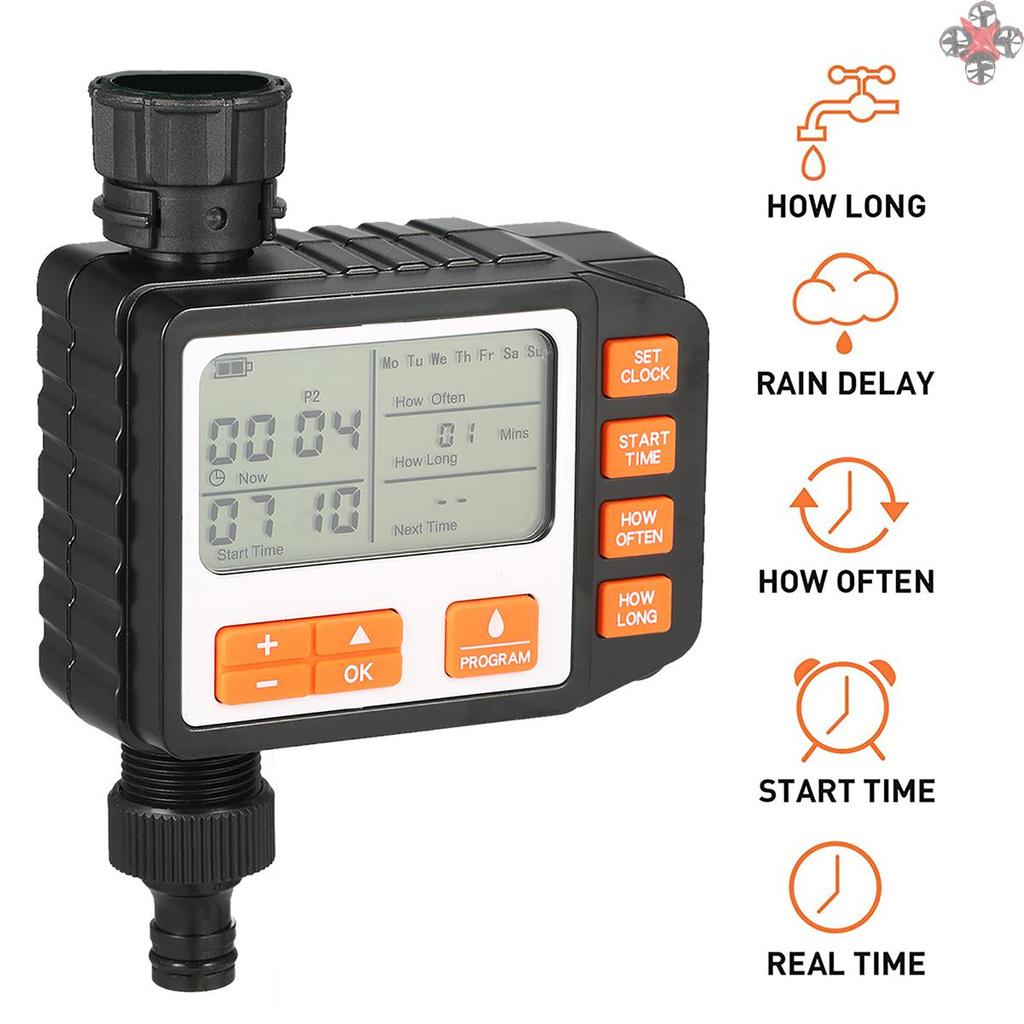 3 Separate Programs Water Timer 3in Large Screen IP65 Waterproof Auto and Manual Mode Hose Timer Sprinkler Timer Single Valve Faucet Digital Watering Timer for Garden Lawn