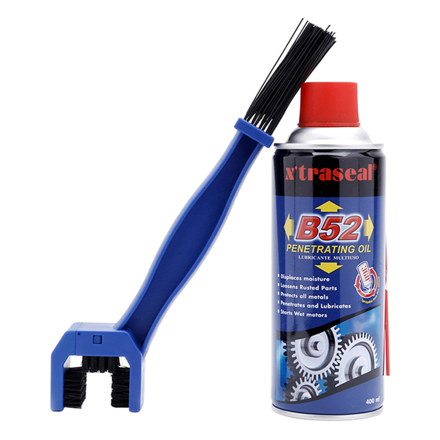 Combo Chai Xịt Dưỡng Sên X'traseal B52 Penetrating Oil Và Bàn Chải Vệ Sinh Xe 3D