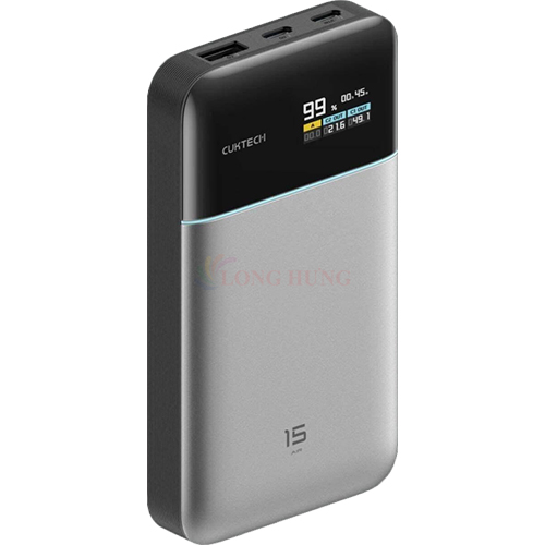 Sạc dự phòng Cuktech Power Bank 15 Air 1USB 2Type-C 100W 15000mAh PB150S - Hàng chính hãng