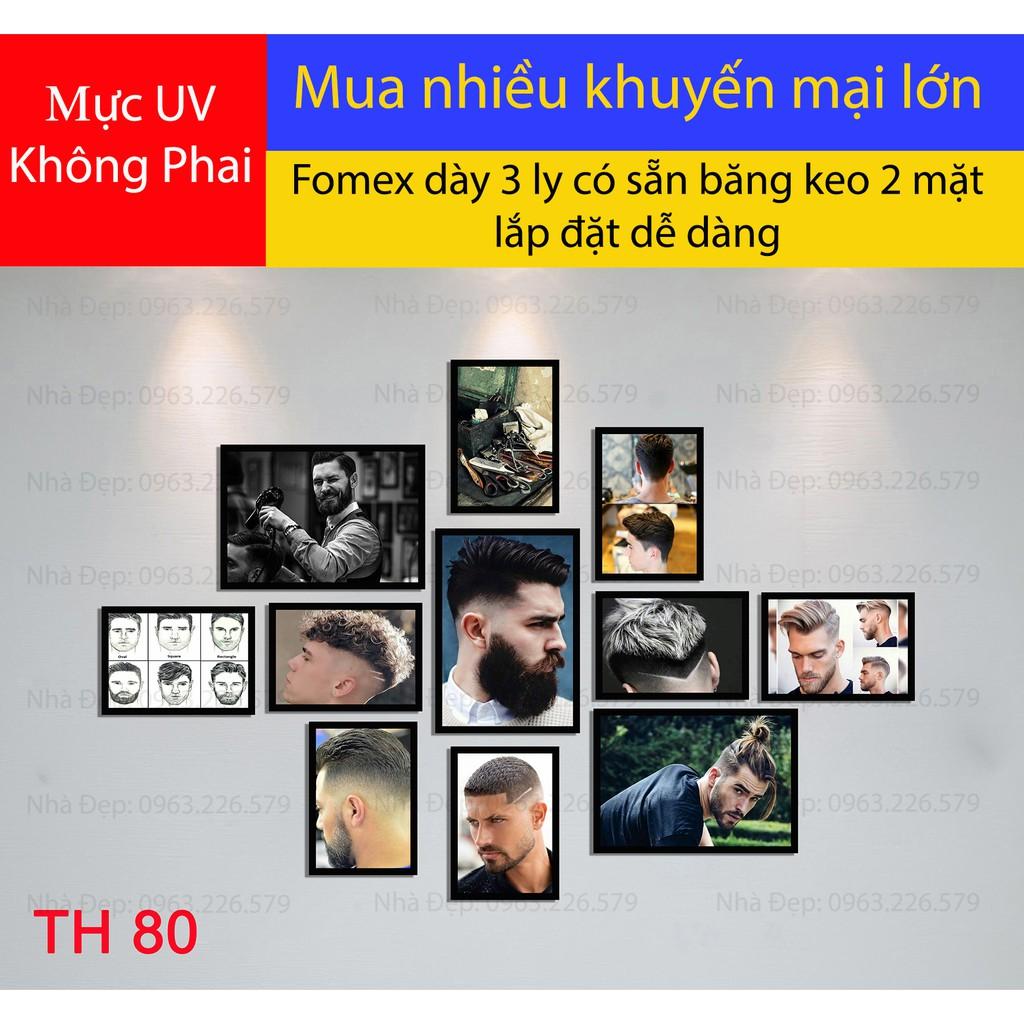Bộ tranh FOMEX dán tường tiệm cắt tóc nam. Mã TH80
