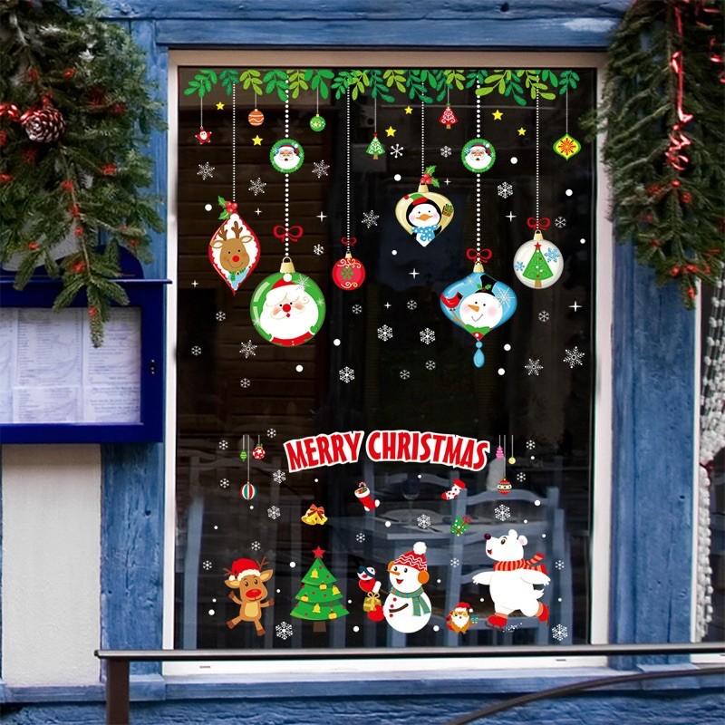 Combo Decal trang trí Noel - Rèm châu ngộ nghĩnh phối noel vui nhộn