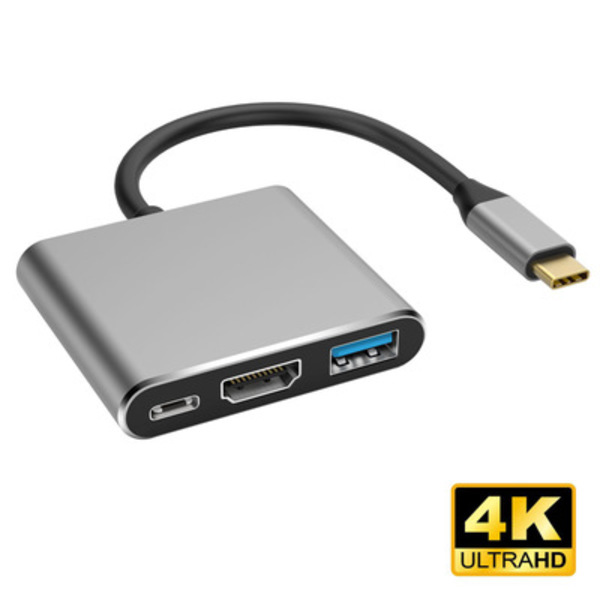 Cáp chuyển đổi USB Type-C sang HDMI, USB 3.0 và USB Type-C PCMAX PCM-1605 - Hàng Nhập Khẩu