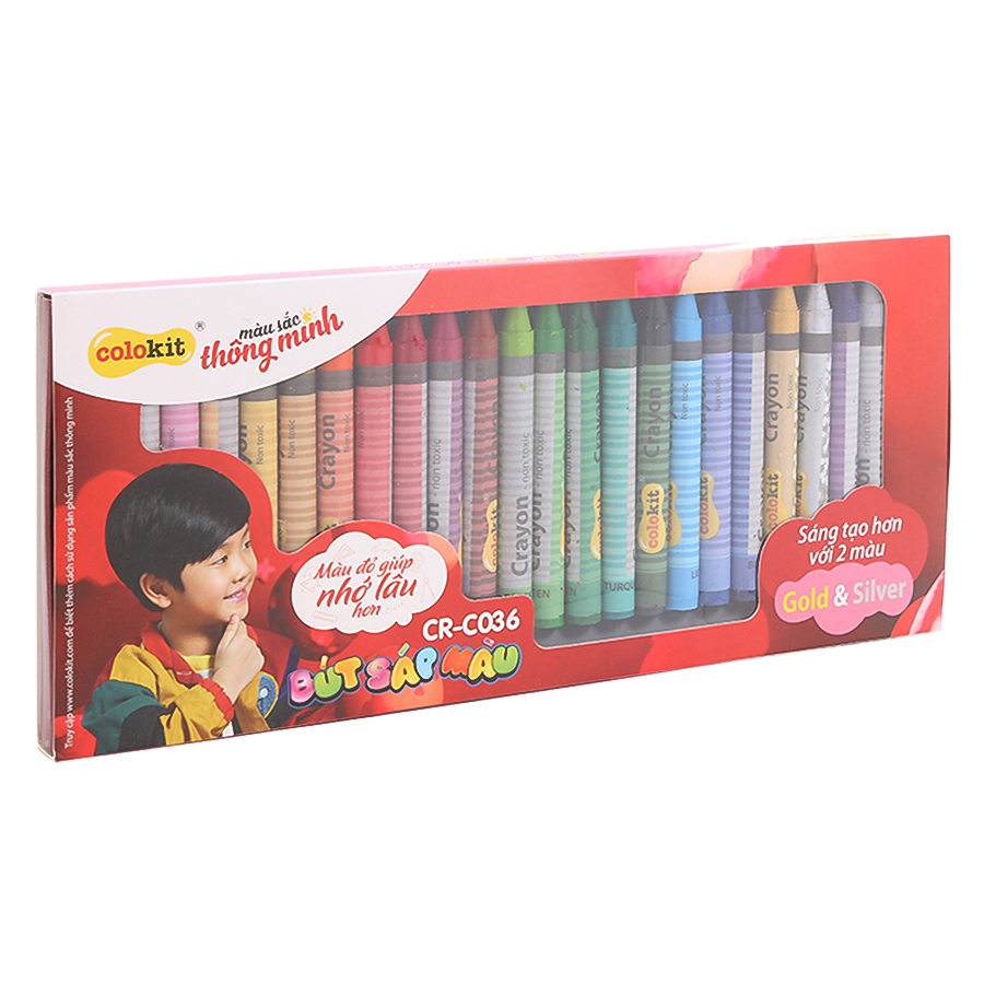 Hộp Bút Sáp 24 Màu Thiên Long Jumbo CR-C036