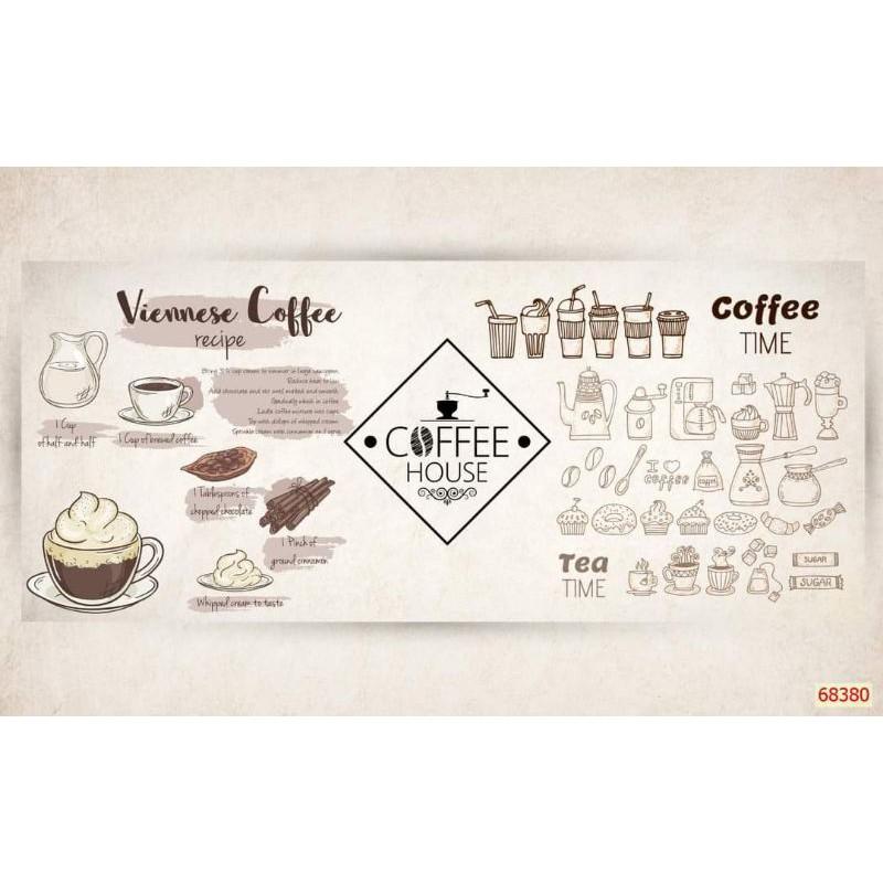 Tranh dán tường quán cafe, trà sữa 3D-tranh dán tường 3d-KT 80x125cm- Đặt theo kích thước yêu cầu