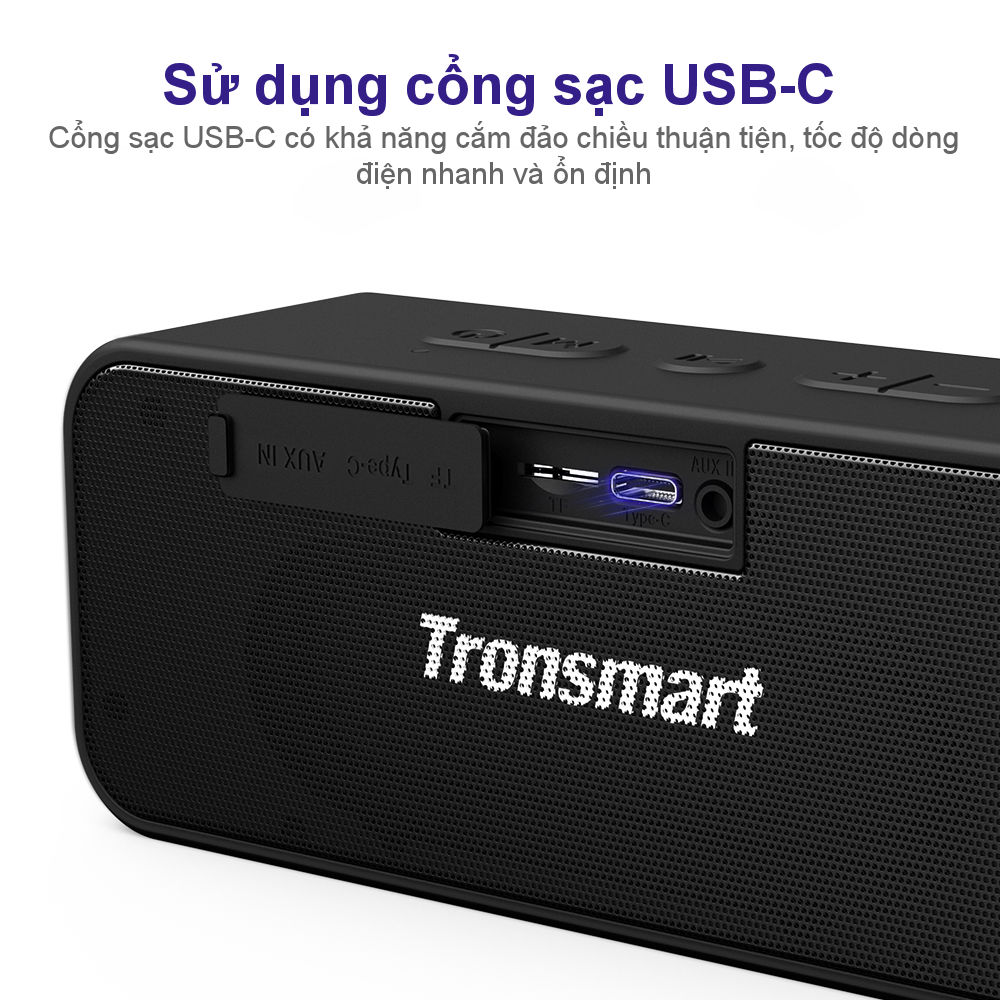 Loa Bluetooth Tronsmart Element T2 Plus Loa di động 20W, Chống nước IPX7 - Hàng Chính Hãng