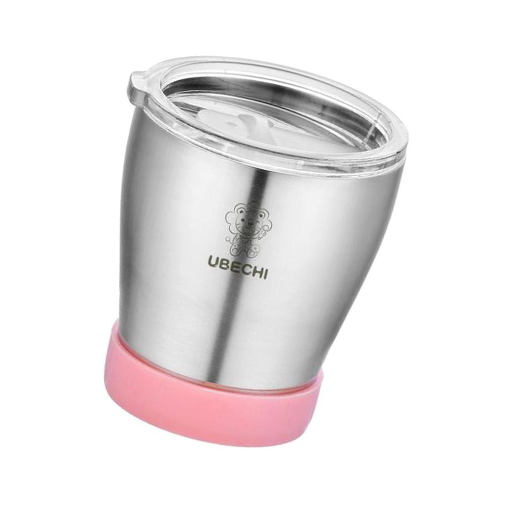 2Pcs Stainless Steel Water Coffee Tea Cup Juice Mug Bar Kitchen Pink Green