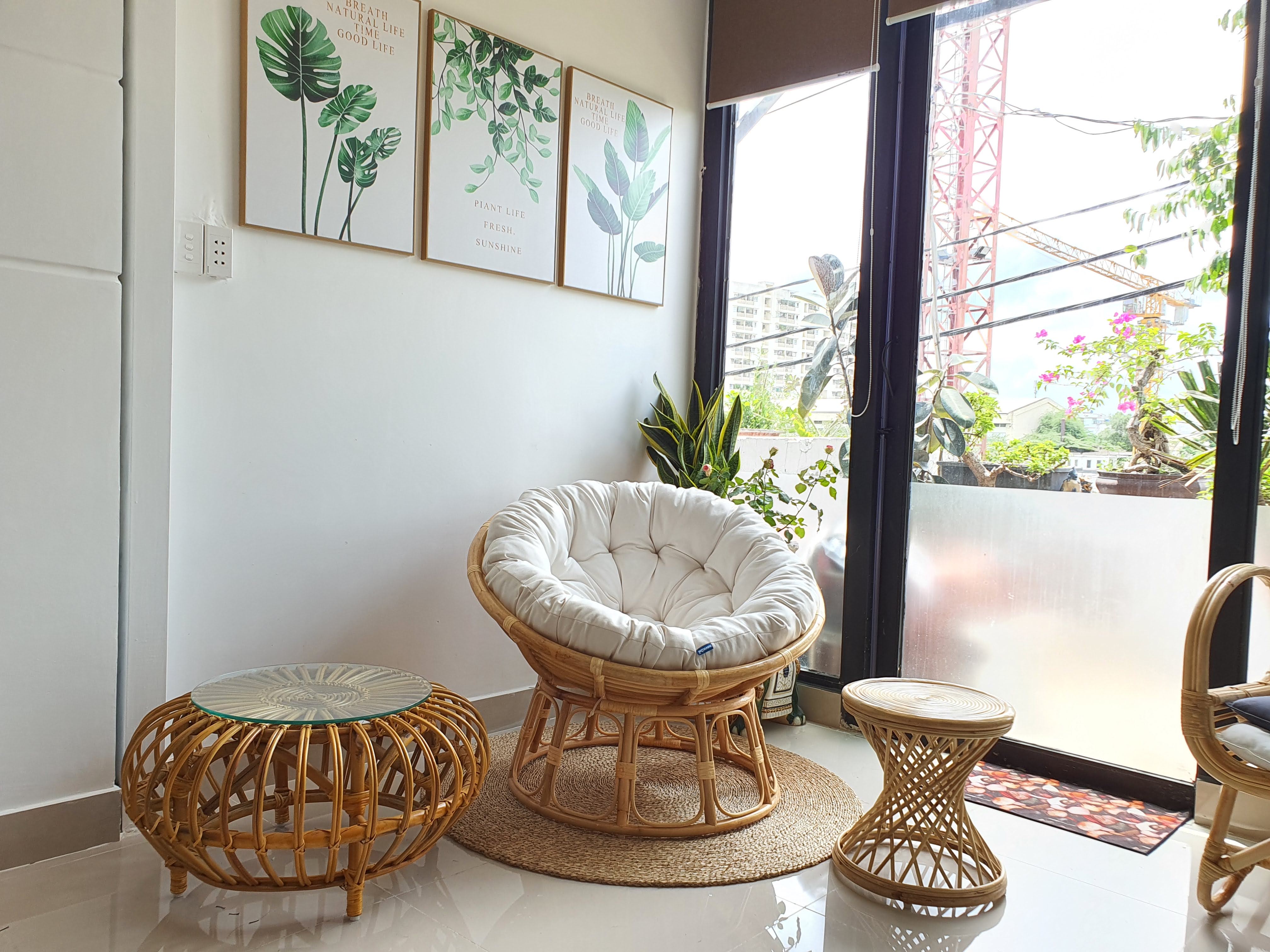Bộ bàn ghế thư giãn mây tự nhiên