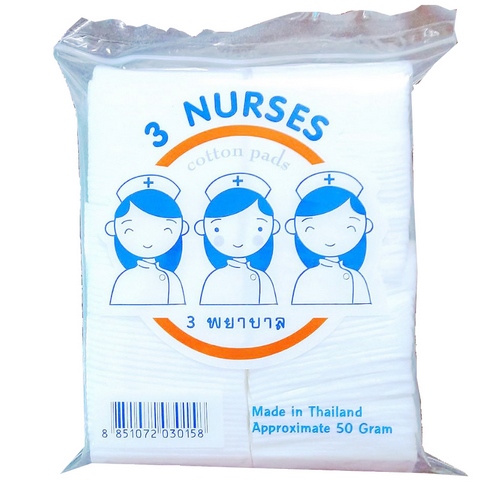 Bông tẩy trang y tế 120 miếng 3 Nurses cotton pads 50gr
