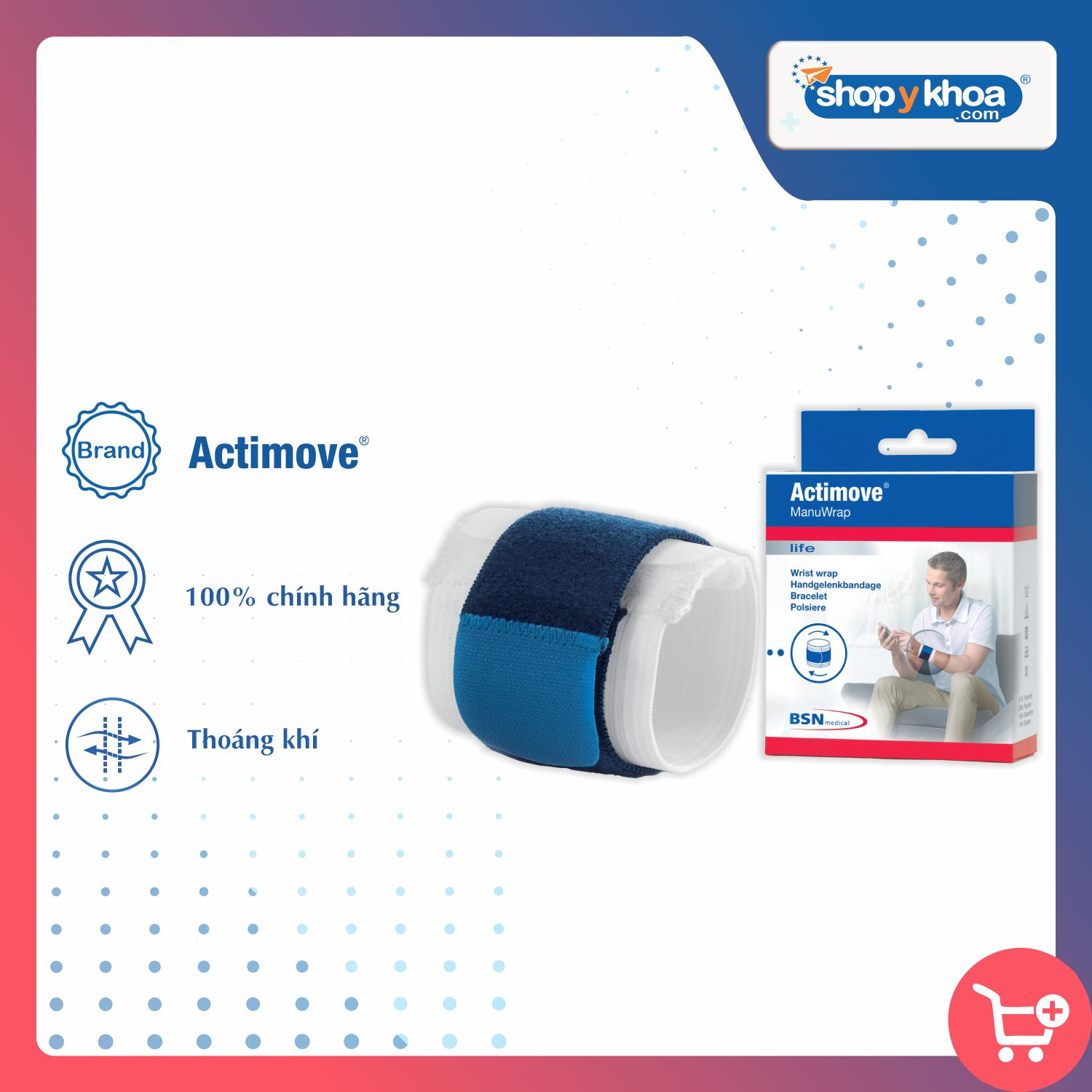 Băng cổ tay chấn thương và thể thao Actimove ManuWrap