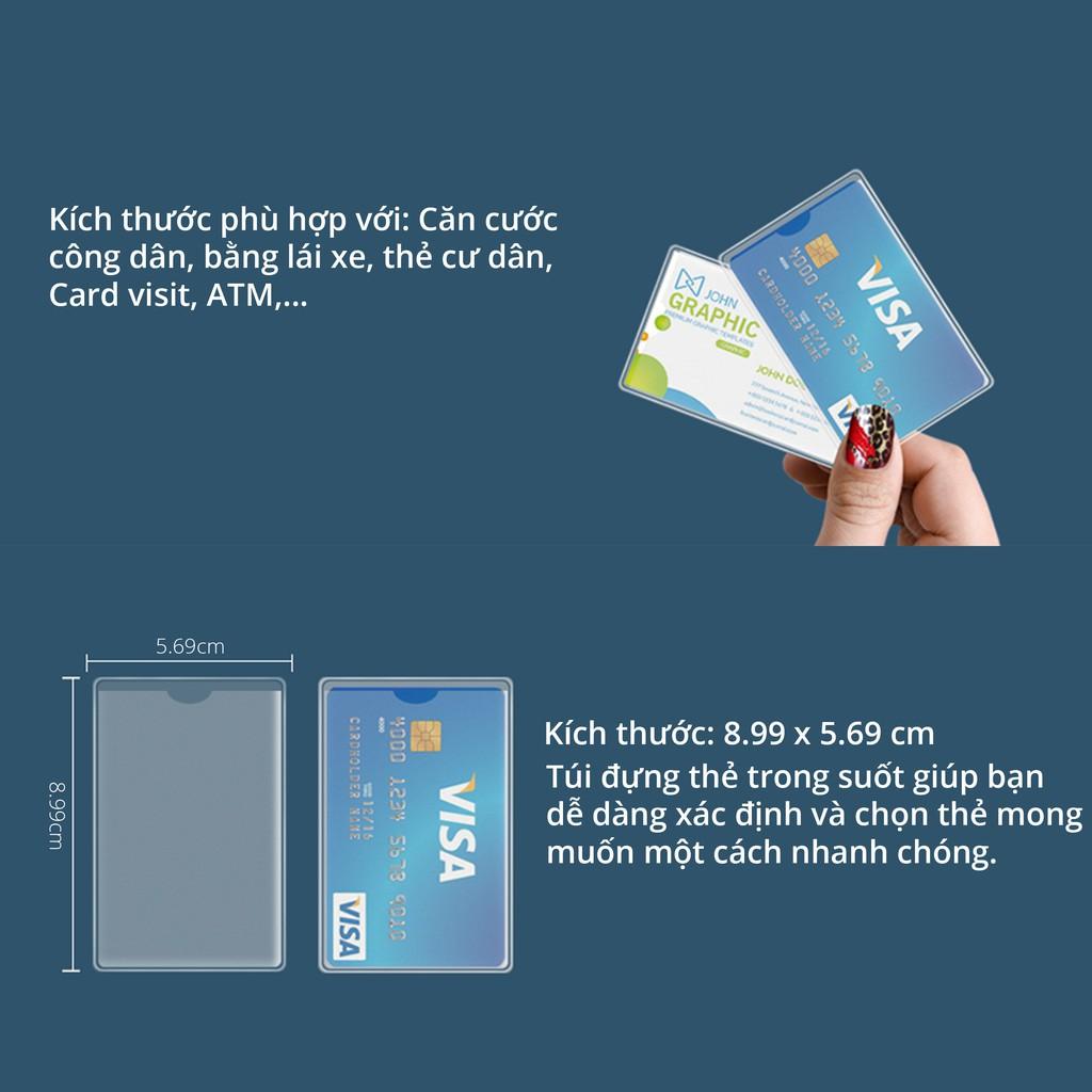 Combo 10 Túi Vỏ Bao Nhựa PVC Đựng Bọc Thẻ  ATM Căn Cước Công Dân, Bằng Lái Xe, Thẻ Ngân Hàng, Thẻ Sinh Viên