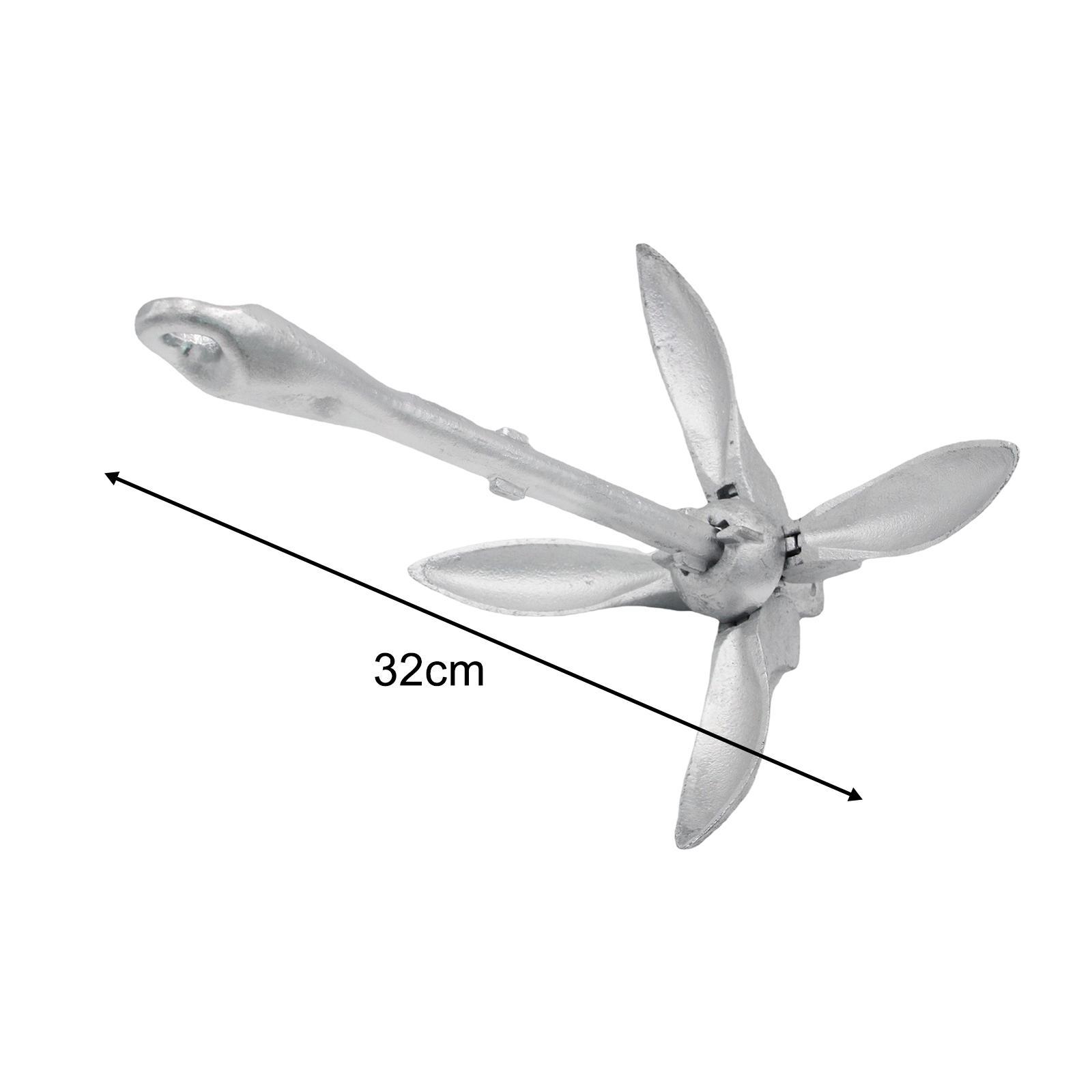 Foldable grapnel boat anchor galvanized sturdy 1.5KG