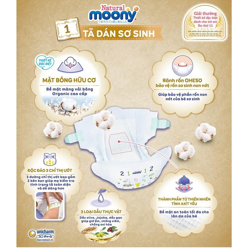 Tã bỉm dán Moony Natural L38 (9-14kg)