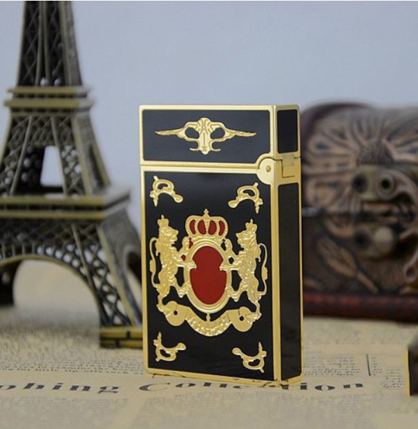 Vỏ Hột Quẹt Bật Lửa  Upon D13 Họa Tiết Sơn Mài Vương Miệng Hoàng Gia - Dùng Ga Đá Cao Cấp