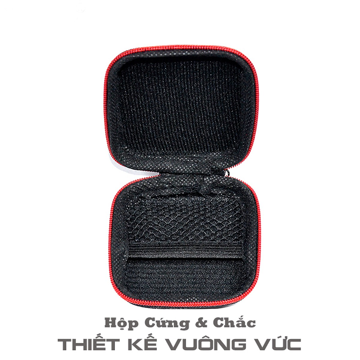 Hộp đựng tai nghe Sợi Carbon Vuông 7x7 cm (Có lưới bên trong) - Hàng chính hãng