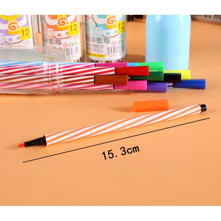 Bộ bút màu nước 12 màu, đồ dùng học tập cho bé