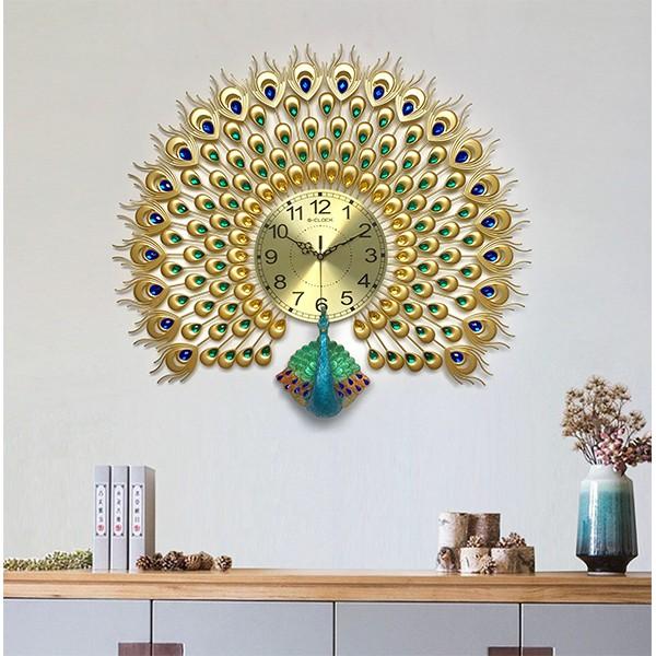 Đồng hồ treo tường GCLOCK loại to KT 65x75 cao cấp làm từ kim loại sơn tĩnh điện chạy máy kim trôi chuẩn