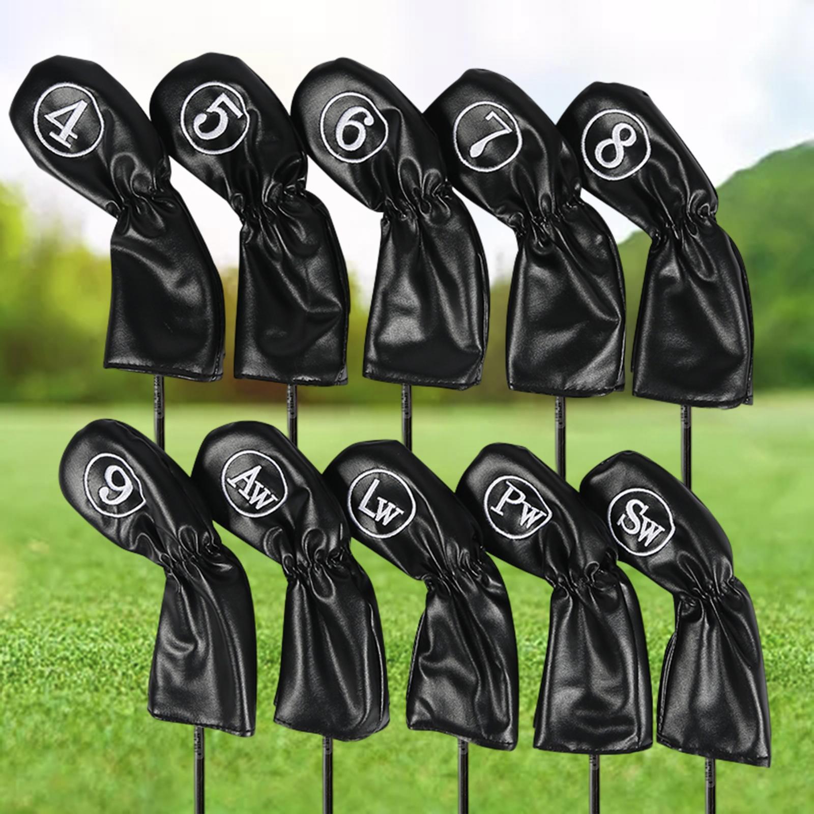 10x Golf Iron Covers Set Protector Golf Wedges Headcovers Golf Club Headcovers with Number Tags for Display Golfer Putters Golfers Women Men