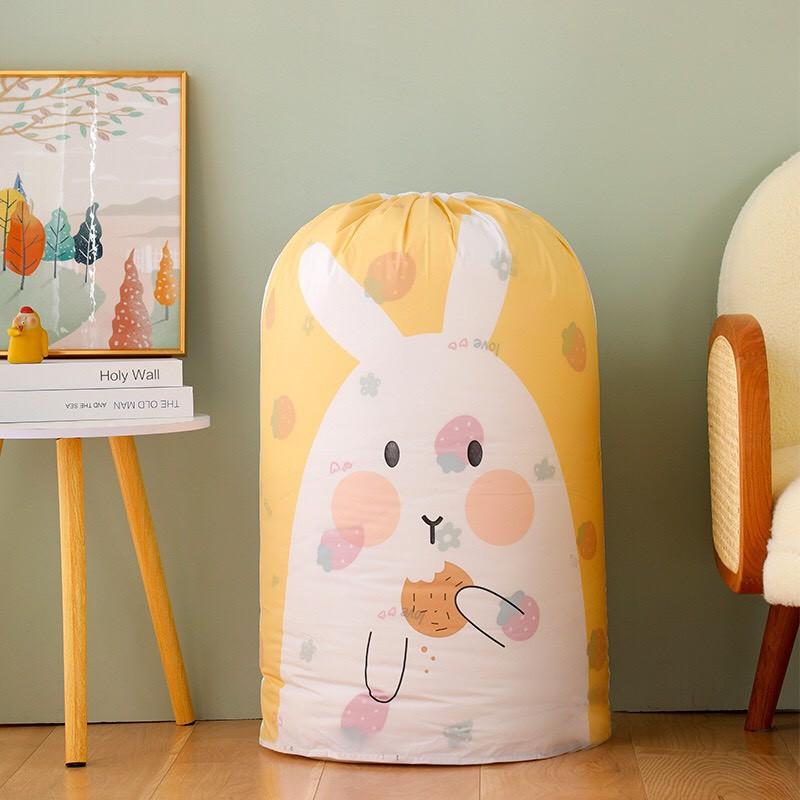 Túi vải đựng quần áo, chăn màn cỡ lớn PEVA không thấm nước dây rút tiện lợi