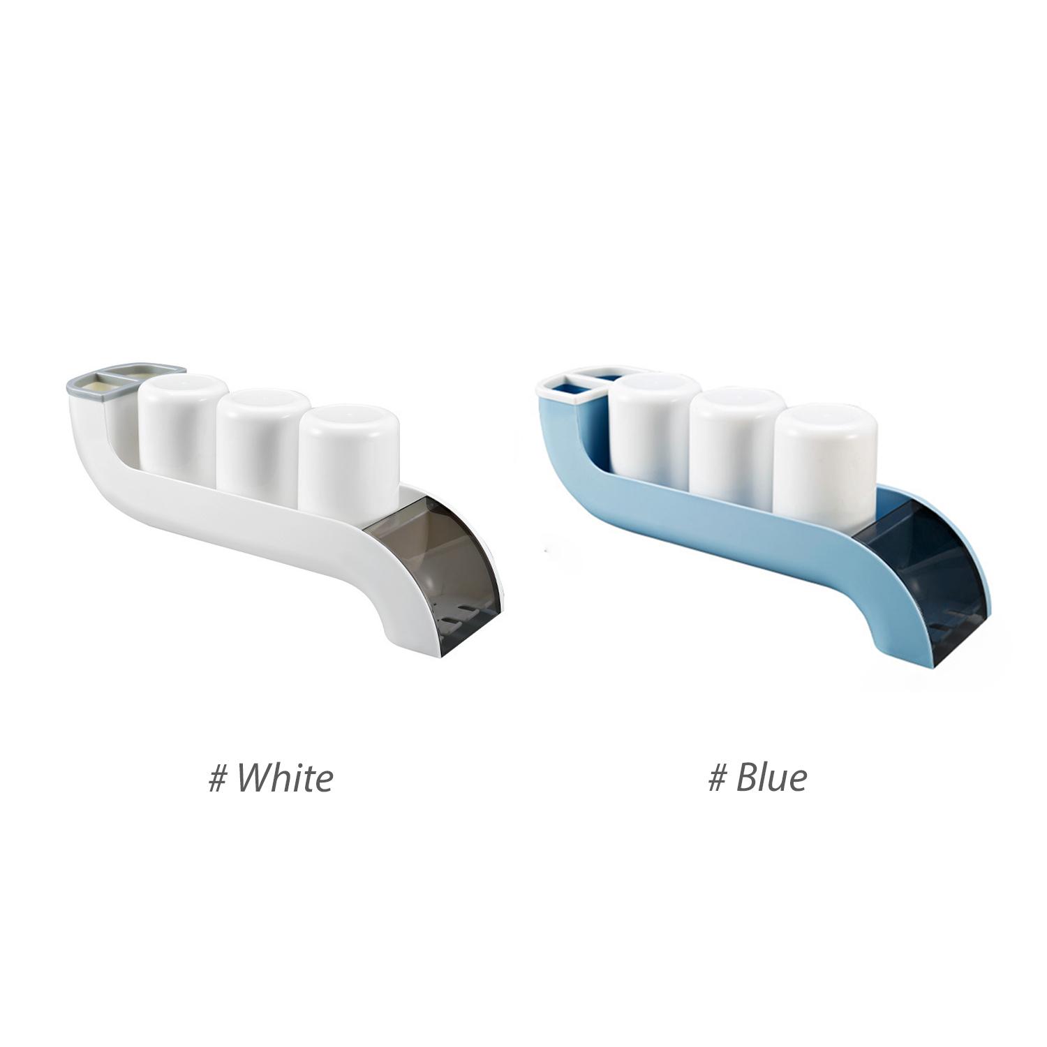 Giá để 3 bàn chải đánh răng đa chức năng với cốc đựng bàn chải đánh răng treo tường