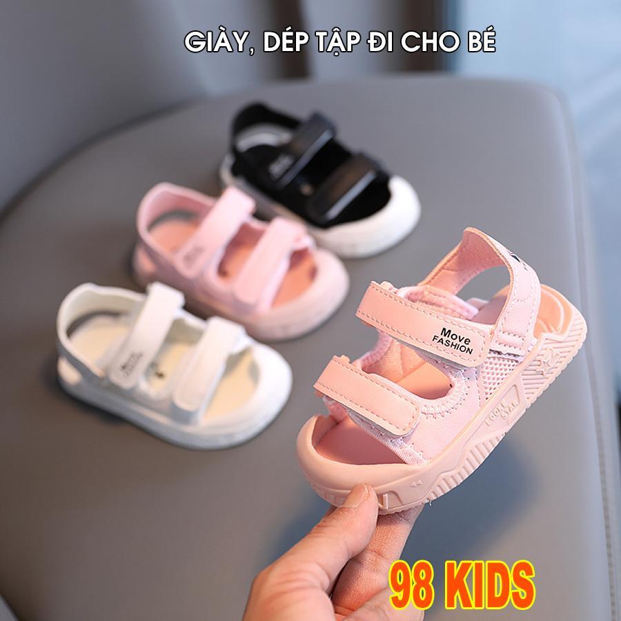 Sandal dép tập đi chống vấp quai dán đế mềm nhẹ cho bé trai bé gái