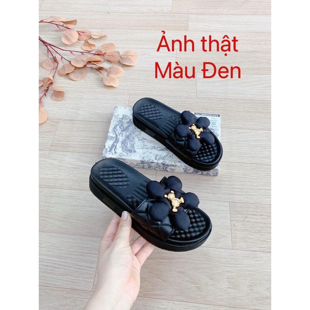 Dép nữ tag hoa gấu đế bánh mì cao 4 phân
