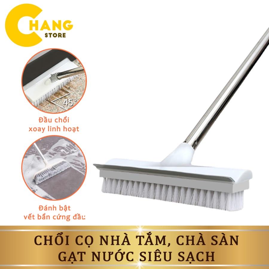 Chổi Cọ Nhà Tắm GLAMO Cán Dài Đa Năng - Cây Cọ Sàn Nhà Tắm, Gạt Kính 2 In1 Siêu Sạch