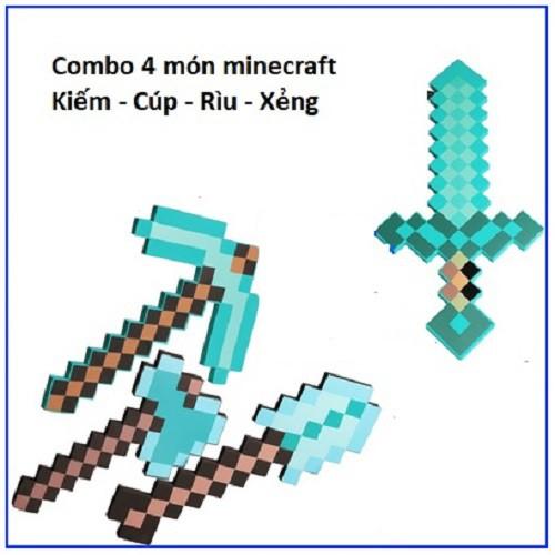 Combo Rìu Kiếm Cuốc Xẻng Minecraft Kim cương