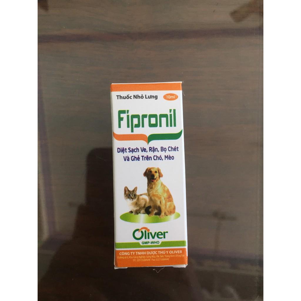 OLIVER FIPRONIL 10ML (DIỆT SẠCH VE, RẬN, BỌ CHÉT VÀ GHẺ TRÊN CHÓ MÈO)