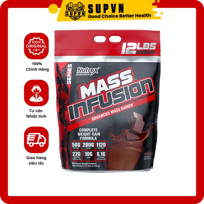 Mass Infusion Nutrex 12lbs - Sữa tăng cân hấp thu tốt cho người gầy kén ăn