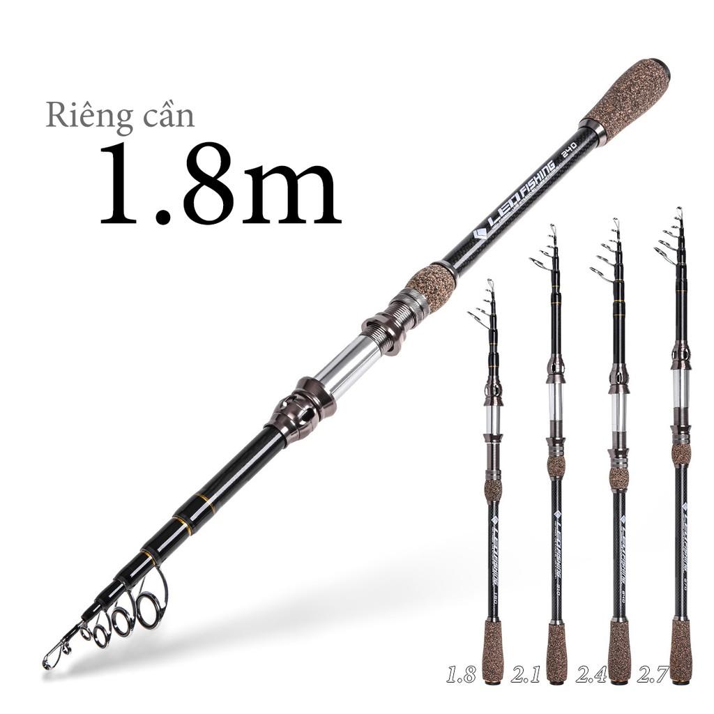 Cần câu lure carbon dáng đứng LEO fishing cần câu cá carbon đầu bu chống xoắn pat máy kim loại CM10