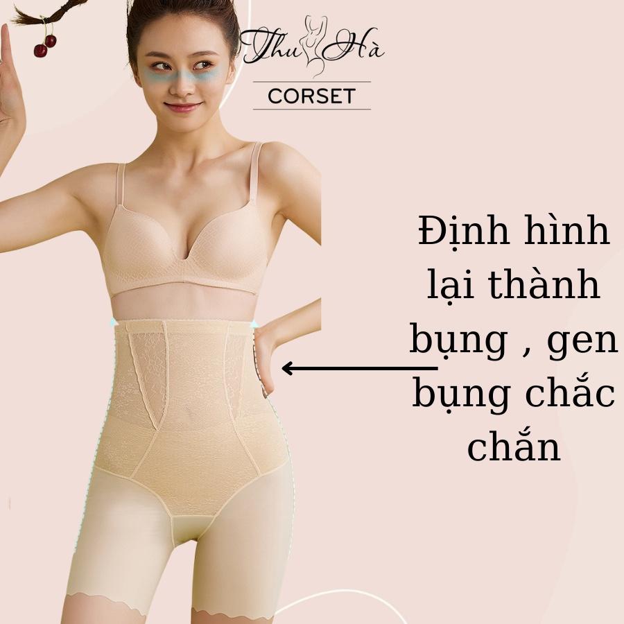 Quần gen nịt bụng cao cao, chất su lạnh phối ren CAO CẤP