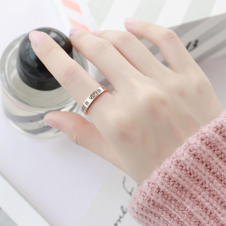 Nhẫn titan nữ thời trang cao cấp số la mã cách điệu thép không gỉ titanium trangsucpt 3 màu NNUT39